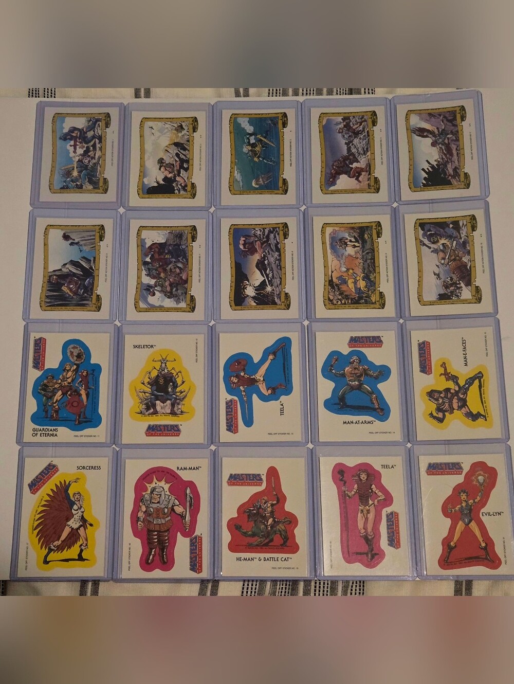 Vintage 1984 Topps Masters of the Universe Card Lot - He-Man, Skeletor, EUC, 80s